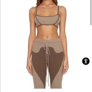 Danielle Guizio Rib Knit Exposed Seam Bra